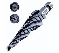 toolant Four Spiral Flute Cobalt Step Drill Bit(Pro), 1/8"-1/2" Impact Ready Unibit Step Drill Bit, 1/4" Hex Shank Unibit for Metal, Stainless Steel, Aluminum, Plastic