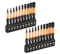 toolant Impact Hex Head Allen Wrench Drill Bit Set 20pcs (Metric&SAE), 1/4" Hex Shank S2 Steel Bits Set, CNC Machined Tips with Magnetism, 2" Long with Storage Box