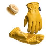 toolant Insulated Leather Winter Work Gloves, Water Resistant, 1 Pair, M | Warm Thinsulate Lining,Full-Grain Leather,Water & Abrasion Resistant,Flexible Fit, Slip-On Cuffs for Winter Outdoor Work