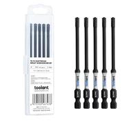 toolant TB-Fit Electrician Impact Screwdriver Bit Set, 5pcs FPH1 (PH1-SL4.5) 4" Long, 1/4” Hex-Shank S2 Steel Hex Bits Set, CNC Machined Tips with Magnetism
