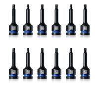 toolant Torx T40 Impact Bit Socket Set 12pcs,1/2" S2 Steel Air Drive Star Sockets, Long High Impact Bits,Professional Mechanic & Automotive Repair Socket Set
