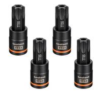 toolant Torx T55 Impact Bit Socket Set 4pcs, 3/8" S2 Steel Air Drive Star Sockets, Long High Impact Bits, Professional Mechanic & Automotive Repair Socket Set