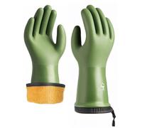 toolant Waterproof Winter Gloves with Grip, Balaena Freezer Gloves for Light Duty Work & Outdoor Adventure, Hiking, Farming, Washing, Ice Fishing, Green, X-Large
