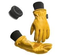 toolant Winter Leather Work Gloves, Cowhide, Thinsulate, S, 1 Pair | 100% Grain Cowhide; Water-Resistant; Thinsulate Lining; Ribbed Cuffs; Reinforced Palm; Abrasion Resistance