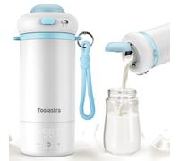 Toolastra Smart Milk Warmer Bottle, Portable Travel Size, LED Display, Temperature Control, White/Blue