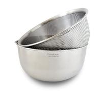 toolbar TB0139 21cm Stainless Steel Mixing Bowl and Colander, 2500 milliliters, Brushed Steel