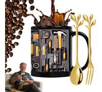Toolbox Coffee Mug, Mechanic Coffee Mug, Funny Mechanic Toolbox Mugs, 11oz Ceramic Tool Kit Mugs for Mechanics Gift, Tool Kit Design Cafe Cup for Mechanics (1 PC)