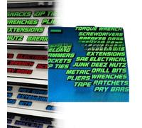 Toolbox Drawer Tags, Magnetic Tool Box Labels, 23PCS 3D Reusable Labels for Easy Tool Organization, General Box Organize Accessories for Steel Toolboxes, Carts, Drawers, and Cabinets(Green)