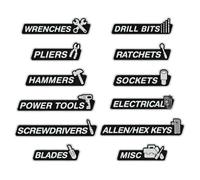 Toolbox Label - Resin 9.5-16.8cm | 12 Magnetic Sticker | Tool Box Label | Practical Organization Accessory Designed To Identify And Categorize Tools And Storage Boxes Featuring Durable Resin Material,
