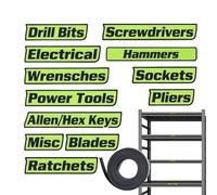 Toolbox Labels - 3D Printing Material 12 Pieces | Magnetic Tool Box Labels | 3D Printed Drawer Tags with Magnet Stickers | Reusable Tool Box Drawer Tags for Organization and Workshop Storage