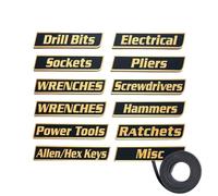 Toolbox Labels - Magnet Stickers, Reusable Tags, Identification Markers, Classification Signs | Professional Magnetic Drawer Labels Perfect for Steel Toolboxes Garage Cabinet Workshop
