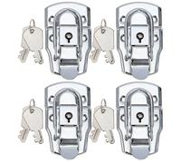 Toolbox Lock Buckle with Key Silver Iron Case Latch
