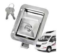 Toolbox Locks with Key, Cabinet Door Key Lock, Stainless Steel Replacement Handle Toolbox Locks | Anti-Theft Recessed Professional Panel Lock for Truck Bed