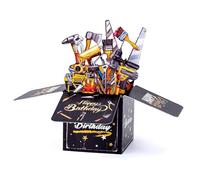Toolbox Pop Up Birthday Card, 3D Pop Up Card for Men, Happy Birthday Card with 3D Toolbox Design, Perfect for Dad, Husband, Son, Grandpa & Male Birthday Gifts