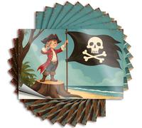 Toolbox Stickers and Decals A Pirate Stands On A Tree Stump Holding A Telescope and A Flag Stickers 10Pcs Sticker for Car Window Car Stickers Funny(12X18CM)