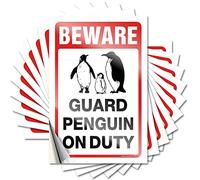 Toolbox Stickers and Decals Beware! Guard Penguin On Duty Funny Sticker 10 Pcs Decal Stickers for Cars Car Stickers for Men(8X12CM)