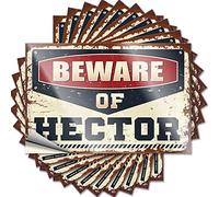 Toolbox Stickers and Decals Beware of Hector Funny Sticker 10 Pcs Cave Door Sign Bumper Stickers, Decals & Magnets(12X18CM)