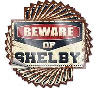 Toolbox Stickers and Decals Beware of Shelby Funny Sticker 10 Pcs Tool Decal Car Stickers for Men(8X12CM)