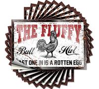 Toolbox Stickers and Decals Chicken Coop The Fluffy Butt Hut Last One in is A Rotten Egg Funny Sticker 10 Pcs Tool Box Stickers Stickers for Your Car(6X9CM)