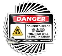 Toolbox Stickers and Decals Danger Confined Space Entering Without Training Will Result in Death Stickers 10Pcs Stickers for Your Car Funny Bumper Stickers(12X18CM)