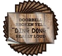 Toolbox Stickers and Decals Doorbell Broken Yell Ding Dong Really Loud Funny Sticker 10 Pcs Garage Decor for Men Funny Street Signs(6X9CM)