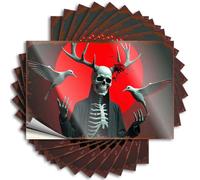 Toolbox Stickers and Decals Happy Halloween Spooky Halloween Skulls Stickers 10Pcs Inappropriate Stickers Prank Bumper Stickers(12X18CM)