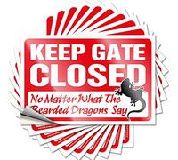 Toolbox Stickers and Decals Keep Gate Closed No Matter What The Bearded Dragons Say Funny Sticker 10 Pcs Garage Decor for Men Funny Street Signs(6X9CM)