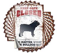 Toolbox Stickers and Decals Keep Gate Closed No Matter What The Bulldog Say Funny Sticker 10 Pcs Cave Door Sign Bumper Stickers, Decals & Magnets(12X18CM)