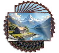 Toolbox Stickers and Decals Log Cabin By The Lake with Snow-Capped Mountains in The Backgroun Stickers 10Pcs Anti Biden Stickers Window Stickers for Car(12X18CM)