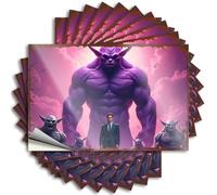 Toolbox Stickers and Decals Man in Suit Surrounded by Fantasy Monsters Against A Pink Sky Stickers 10Pcs Car Stickers Sticker for Car(6X9CM)
