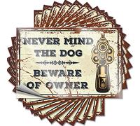 Toolbox Stickers and Decals Never Mind The Dog Beware of Owner Funny Sticker 10 Pcs Halloween Car Stickers Funny Warning Stickers(6X9CM)