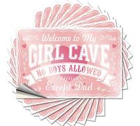 Toolbox Stickers and Decals No Boys Allowed for Girls Funny Sticker 10 Pcs Toolbox Stickers and Decals Bar Rules Sign(8X12CM)