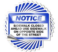 Toolbox Stickers and Decals Notice Sidewalk Closed Ahead Stickers 10 Pcs Decal Stickers for Cars Car Stickers for Men(12X18CM)