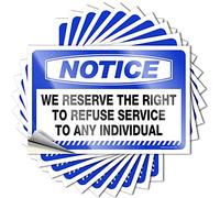 Toolbox Stickers and Decals Notice We Reserve The Right to Refuse Service to Any Individual Stickers 10 Pcs Bar Signs for Home Decor Car Stickers and Decals(8X12CM)