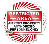 Toolbox Stickers and Decals Restricted Area Airport Property Authorized Personnel Only Road Funny Sticker 10 Pcs Sign Decor Prank Stickers for Adults(12X18CM)