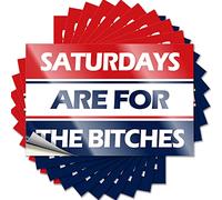 Toolbox Stickers and Decals Saturdays are for The Bitches Funny Sticker 10 Pcs Bumper Sticker Car Accessories(12X18CM)