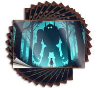Toolbox Stickers and Decals Silent Encounter: A Child Meets A Giant in The Forest Stickers 10Pcs Car Stickers Sticker for Car(6X9CM)