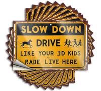 Toolbox Stickers and Decals Slow Down: Drive Like Your Kids Live Here Stickers 10Pcs Funny Stickers for Adults Funny Car Stickers(12X18CM)