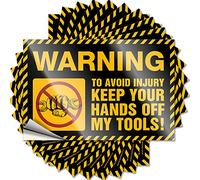 Toolbox Stickers and Decals Warning to Avoid Injury Keep Your Hands Off My Tools ! Funny Sticker 10 Pcs Black and White Stickers Car Decals(6X9CM)