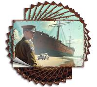 Toolbox Stickers and Decals Warrior On The Beach: A Timeless Encounter with History Stickers 10Pcs Inappropriate Stickers Prank Bumper Stickers(6X9CM)