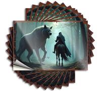 Toolbox Stickers and Decals Wolf Vs. Knight: A Tale of Forest Encounter Stickers 10Pcs Car Decals Car Decals(6X9CM)