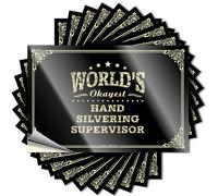 Toolbox Stickers and Decals World's Okayest Hand Silvering Supervisor Stickers Man Cave Signs and Decor Vintage Bar Decor(6X9CM)