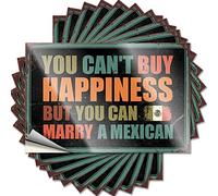 Toolbox Stickers and Decals You Can't Buy Happiness But Can Marry A Mexican Funny Sticker 10 Pcs Tool Decal Car Stickers for Men(12X18CM)