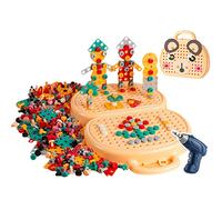 Toolbox With Toys Drill Screwdriver Tool Set Puzzle Preschool Educational Activity Toys For Kids Boys And Girls 3rd To 10th Birthday Gifts (D, One Size)