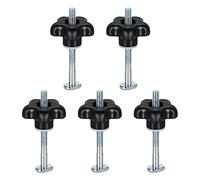 Toolcool M6 x 75mm T-Track Bolts Star Knob Kit T Slot Bolts 3 Inch with Washers T Track Accessories for Woodworking Jigs and Fixtures - 5 Pack