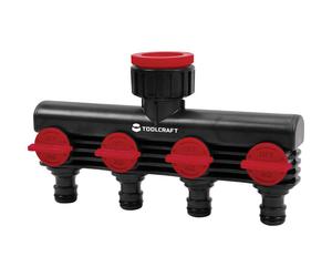 Toolcraft 2302371 Plastic 4-Way Splitter with Water Stop and Regulator