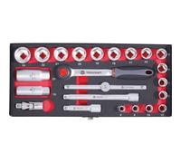 Toolcraft 826373 10mm (3/8") Socket Set 23pce