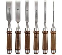Toolcraft TO-7873785 Wood Chisel Set 6pc Steel Edges Wooden Handle...