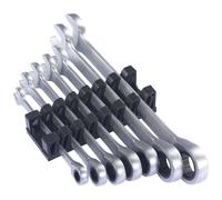Toolcraft TO-9626412 Ratcheting Spanner Set 7-Piece 8-19mm Wall Mount