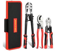 TOOLEAGUE 3Pcs Bolt Cutter Pliers Set,14" Heavy Duty Bolt Cutter,10" Wire Cable Cutter,8" Mini Bolt Cutter with Storage Bag,CR-V Blade, Easily Cut Locks, Barbed Wire, Thick Wire,Bolts, Rods, Chain